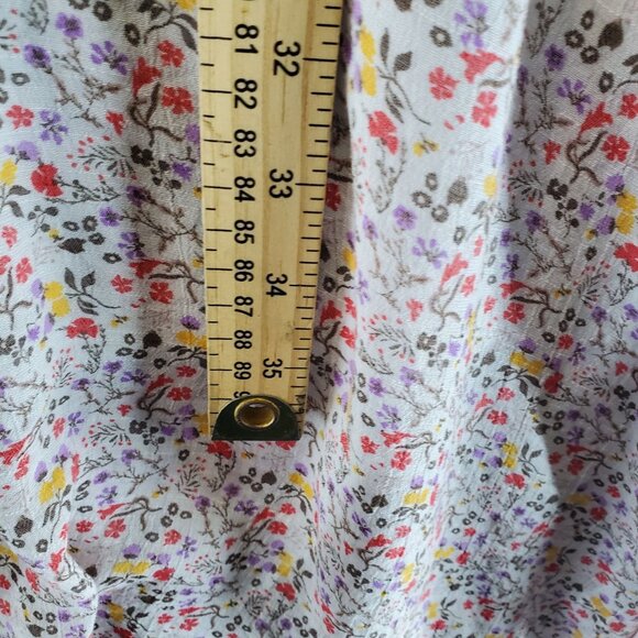 Indigo Rose Dress Women 2X Pink Floral Smocked Short Sleeve Rayon Midi - Picture 6 of 10